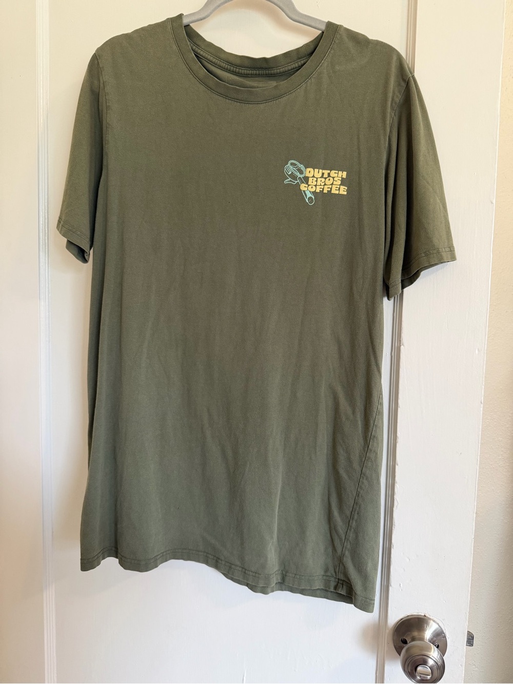 Dutch Bros Men’s Olive Green Logo T-Shirt size large